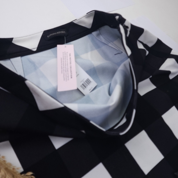 New Banana Republic Black White Stretch Rayon Cotton Blend Size 12P - Picture 10 of 11